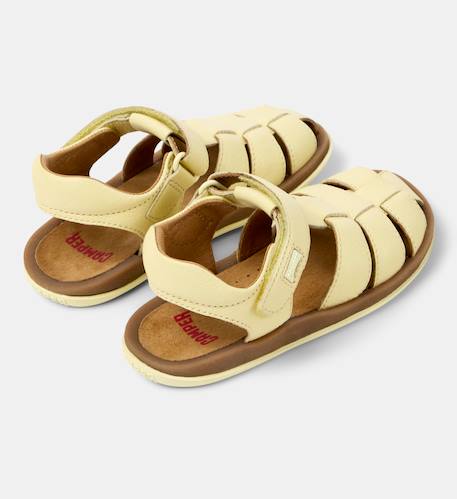 Sandales fille cuir BICHO Bleu marine+Jaune pastel+Marron moyen+Vert moyen 10 - vertbaudet enfant 