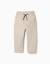Pantalon ajusté en sergé avec cordon de serrage Beige clair+Bleu foncé 1 - vertbaudet enfant 