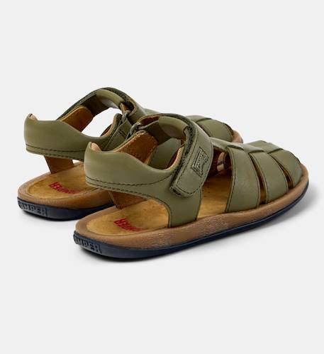 Sandales fille cuir BICHO Bleu marine+Vert moyen 10 - vertbaudet enfant 