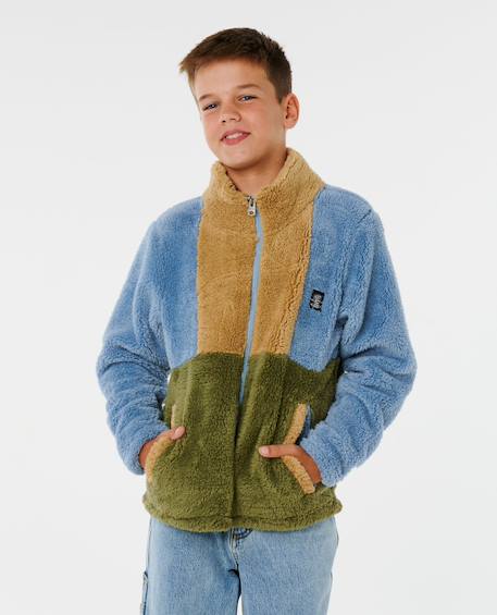 Polaire block party enfant Denim délavé 1 - vertbaudet enfant 