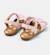 Sandales fille cuir RIGHT KIDS TWINS Blanc naturel+Rose pastel 9 - vertbaudet enfant 