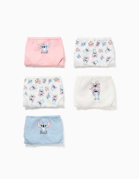 Fille-Sous-vêtement-Lot de 5 culottes en coton avec imprimés stitch