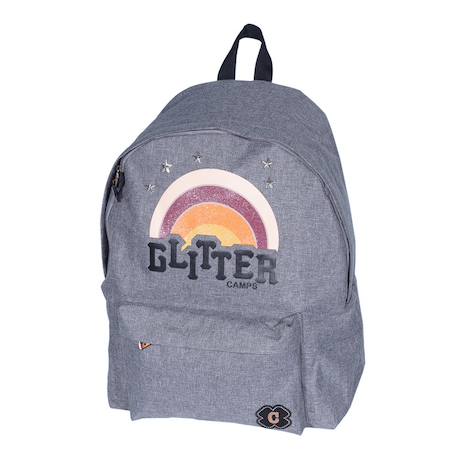 Sac à dos effet textile pailleté arc-en-ciel camps 42 cm Gris / rose / noir 1 - vertbaudet enfant 