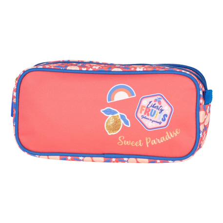 Fille-Trousse rectangle citron kip 22 cm à 2 compartiments kip
