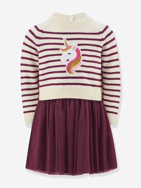 Ensemble fille : robe en tulle et pull Happy Girls bordeaux 1 - vertbaudet enfant 