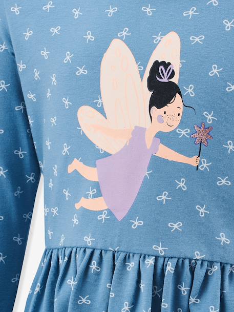 Robe avec imprimé fées fille Happy Girls bleu ciel 3 - vertbaudet enfant 