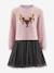 Robe avec renne à sequins fille Happy Girls rose nude 1 - vertbaudet enfant 