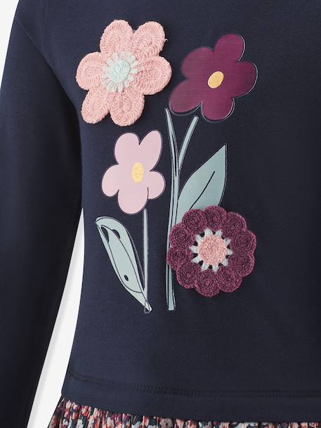 Robe avec fleurs fille Happy Girls marine 3 - vertbaudet enfant 