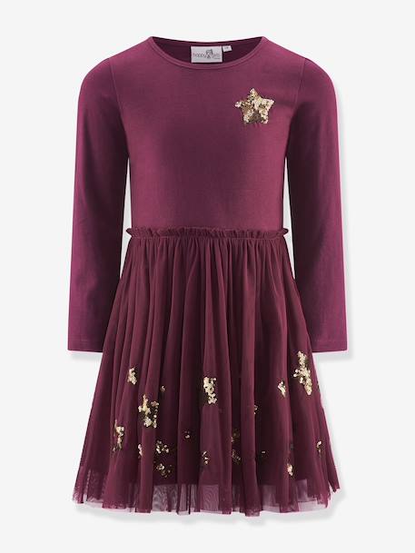 Robe avec étoiles à sequins fille Happy Girls bordeaux+marine 1 - vertbaudet enfant 