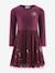 Robe avec étoiles à sequins fille Happy Girls bordeaux+marine 1 - vertbaudet enfant 