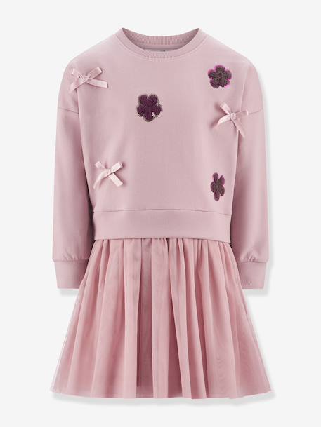 Robe 2 en 1 avec fleurs en relief fille Happy Girls rose nude 1 - vertbaudet enfant 