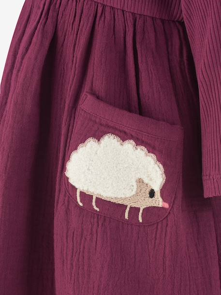 Robe avec hérisson fille Happy Girls bordeaux 3 - vertbaudet enfant 