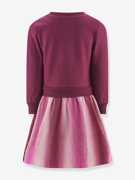 Robe avec jupe plissée fille Happy Girls bordeaux 2 - vertbaudet enfant 