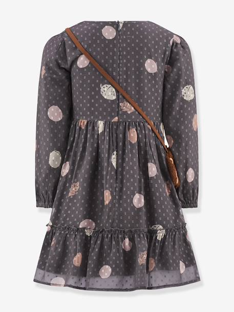 Robe en crêpe plumetis avec sac hérisson fille Happy Girls gris 2 - vertbaudet enfant 