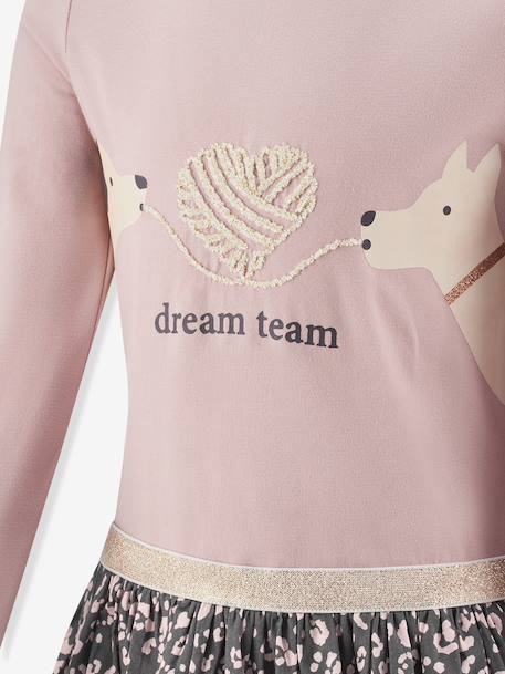 Robe avec imprimé chiens fille Happy Girls rose nude 3 - vertbaudet enfant 