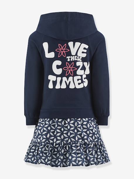 Robe à capuche fille Happy Girls marine 2 - vertbaudet enfant 