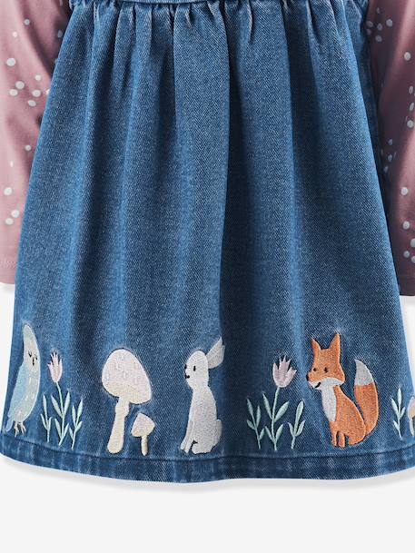 Ensemble fille : robe en jean et t-shirt Happy Girls bleu jean 3 - vertbaudet enfant 