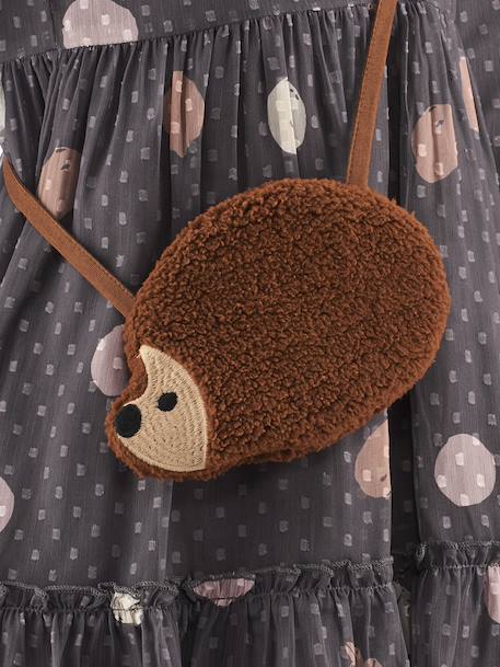 Robe en crêpe plumetis avec sac hérisson fille Happy Girls gris 3 - vertbaudet enfant 