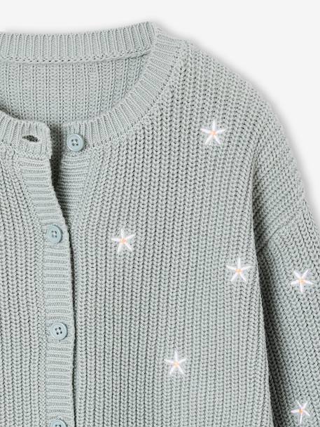 Gilet fille fantaisie en côte perlée bleu grisé+blush+écru+olive+vanille 3 - vertbaudet enfant 