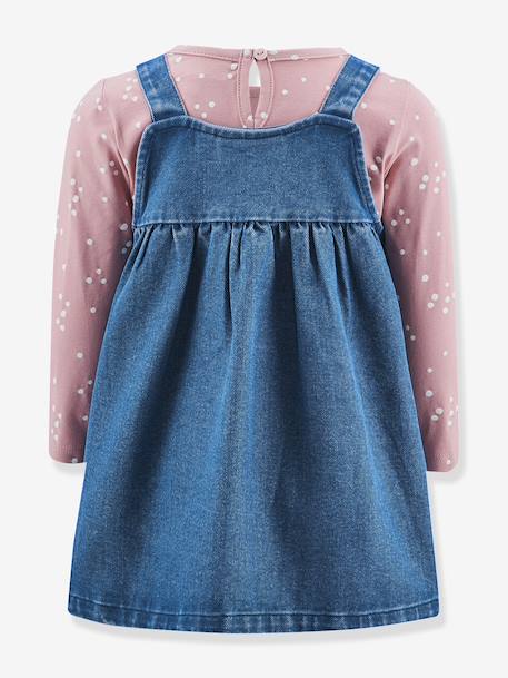 Ensemble fille : robe en jean et t-shirt Happy Girls bleu jean 2 - vertbaudet enfant 