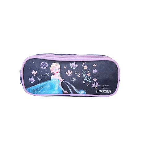 Disney frozen - la reine des neiges - trousse scolaire rectangulaire - bleu/violet - fille - 2 compartiments zippés Bleu 1 - vertbaudet enfant 