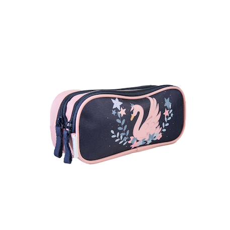 Phileas - trousse scolaire cygne - bleu/rose - fille - 2 compartiments zippé Bleu 2 - vertbaudet enfant 
