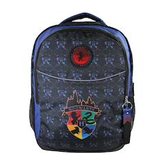 -Harry potter - sac à dos scolaire enfant - bleu/noir - 2 compartiments