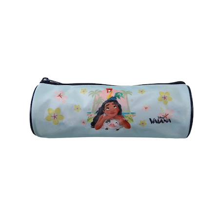 Fille-Accessoires-Fourniture scolaire-Vaiana - trousse scolaire ronde - fille - bleu - 1 compartiment zippé