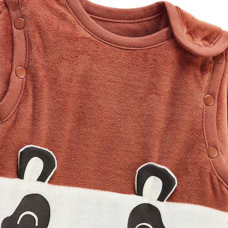 Turbulette d'hiver en velours avec pieds retroussables et manches amovibles maloueg Marron 4 - vertbaudet enfant 
