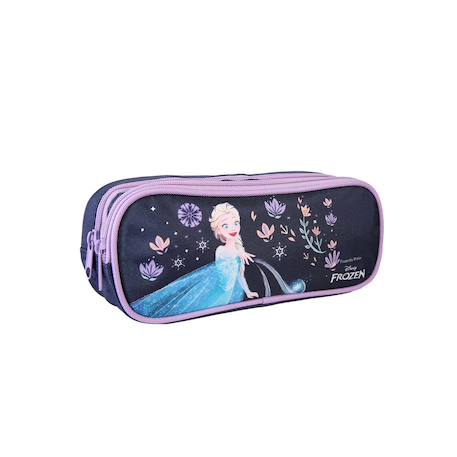 Disney frozen - la reine des neiges - trousse scolaire rectangulaire - bleu/violet - fille - 2 compartiments zippés Bleu 2 - vertbaudet enfant 