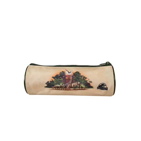 Jurassic park - trousse scolaire ronde - beige - garçon - 1 compartiment zippé Beige 4 - vertbaudet enfant 