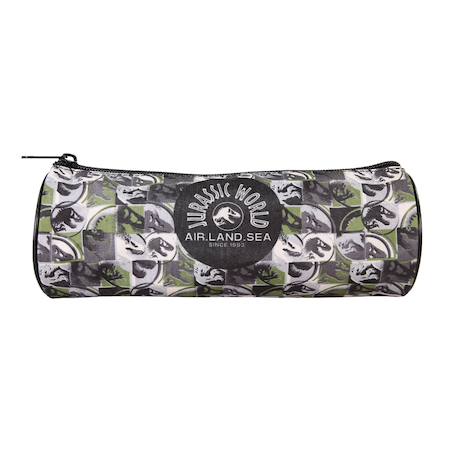 Fille-Accessoires-Fourniture scolaire-Jurassic world - trousse scolaire ronde - vert/noir - garçon - 1 compartiment zippé
