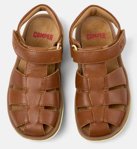 Sandales fille cuir BICHO Bleu marine+Marron moyen+Vert moyen 9 - vertbaudet enfant 