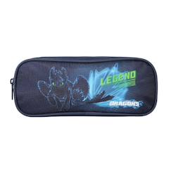 -Dragons - trousse scolaire rectangulaire - bleu - garçon - 2 compartiments
