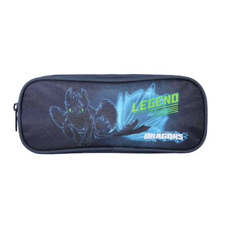 Dragons - trousse scolaire rectangulaire - bleu - garçon - 2 compartiments Bleu 1 - vertbaudet enfant 