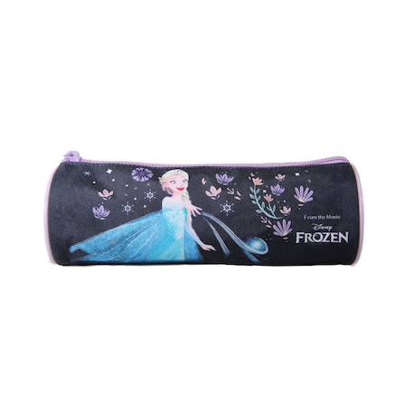 Disney frozen - la reine des neiges - trousse scolaire ronde - bleu/violet - fille - 1 compartiment- Bleu 1 - vertbaudet enfant 
