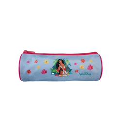 Jouet-Matériel scolaire-Vaiana - trousse scolaire ronde - bleu ciel - fille - 1 compartiment