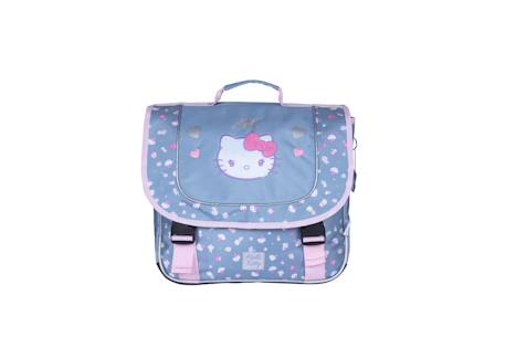 Fille-Accessoires-Fourniture scolaire-Cartable-Hello kitty - cartable scolaire 38 cm delicate flowers - bleu/rose - 2 compartiments-primaire