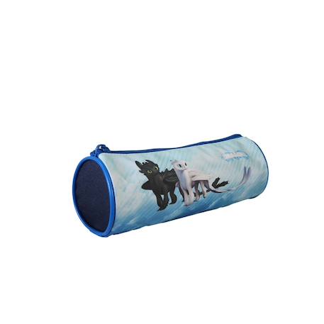 Dragons - trousse ronde - bleu - garçon - 1 compartiment Bleu 2 - vertbaudet enfant 