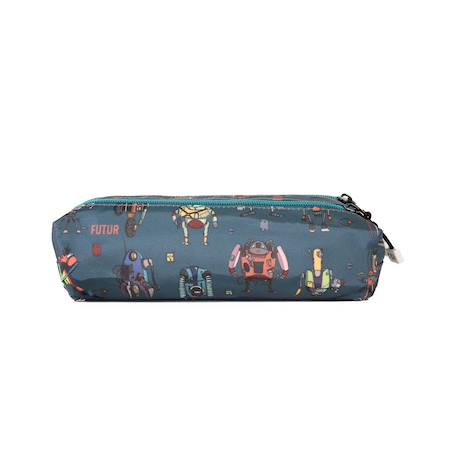 Trousse - compartiments garçon pol fox robot - maternelle - primaine - bleu avec motif robot Bleu 4 - vertbaudet enfant 