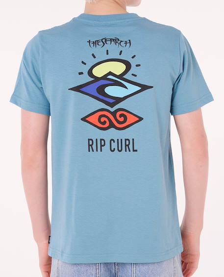 T-shirt à manches courtes let's see the waves enfant Bleu tempête+Bleu vert+Noir 5 - vertbaudet enfant 