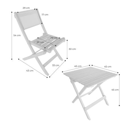 Table de jardin bistrot enfant bois d'acacia + 2 assises - elise Terracotta+Vert de gris 3 - vertbaudet enfant 