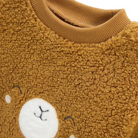 Ensemble bébé sweat-shirt en sherpa et pantalon en molleton lamascotte Camel 3 - vertbaudet enfant 