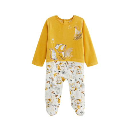 Pyjama bébé en velours petit loup Ocre 2 - vertbaudet enfant 