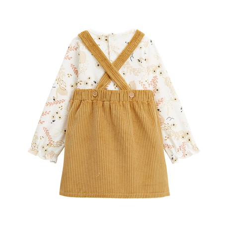 Ensemble bébé robe en velours côtelé et t-shirt swan Ocre 3 - vertbaudet enfant 