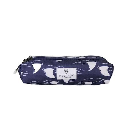 Trousse - compartiments garçon pol fox shark - maternelle - primaine - bleu marine avec motif requin Bleu 1 - vertbaudet enfant 