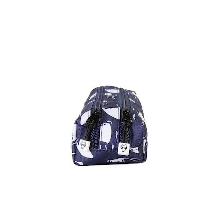 Trousse - compartiments garçon pol fox shark - maternelle - primaine - bleu marine avec motif requin Bleu 3 - vertbaudet enfant 