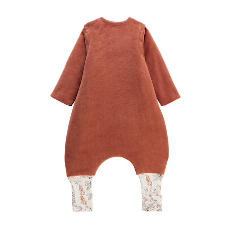 Turbulette d'hiver en velours avec pieds retroussables et manches amovibles maloueg Marron 3 - vertbaudet enfant 