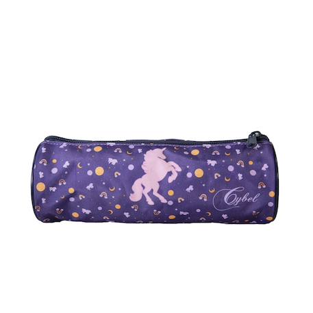 Cybel - trousse scolaire ronde - violet - fille - 1 compartiment zippé Violet 4 - vertbaudet enfant 