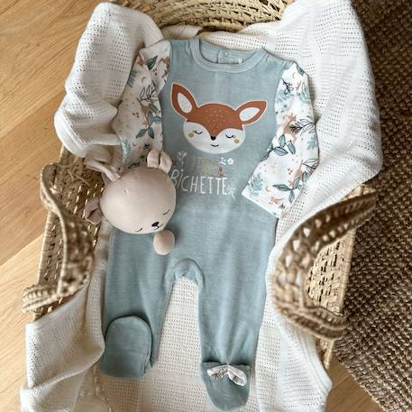 Pyjama bébé en velours alma Bleu 6 - vertbaudet enfant 
